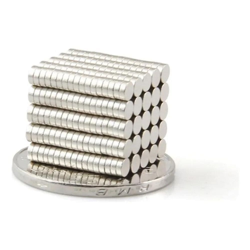 2X Kit Com 100 Peças De Ímã De Neodímio 3X1Mm N35 Redondo