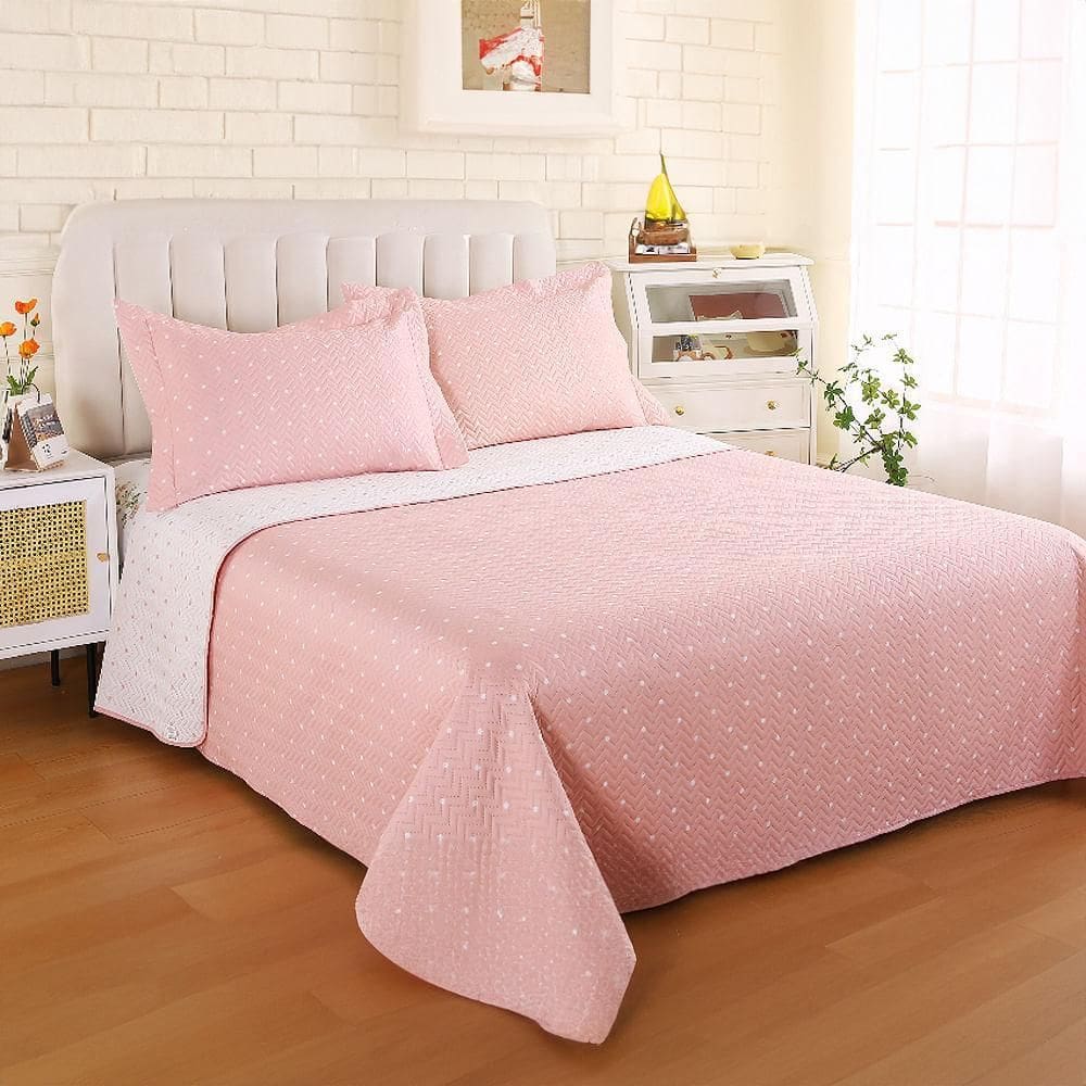 Kit Colcha / Cobre Leito Queen Poa - Sultan Rosa