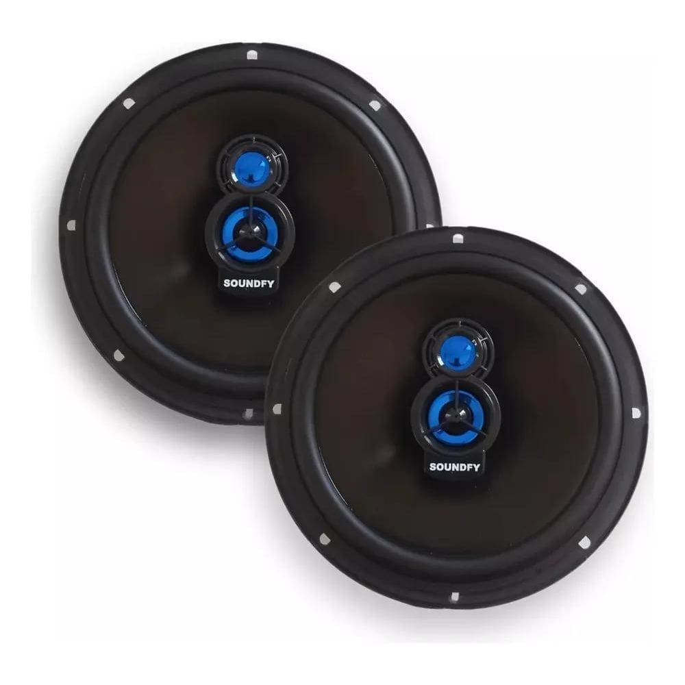 2X Par Alto Falante Soundfy 6 Polegadas Triaxial 120W