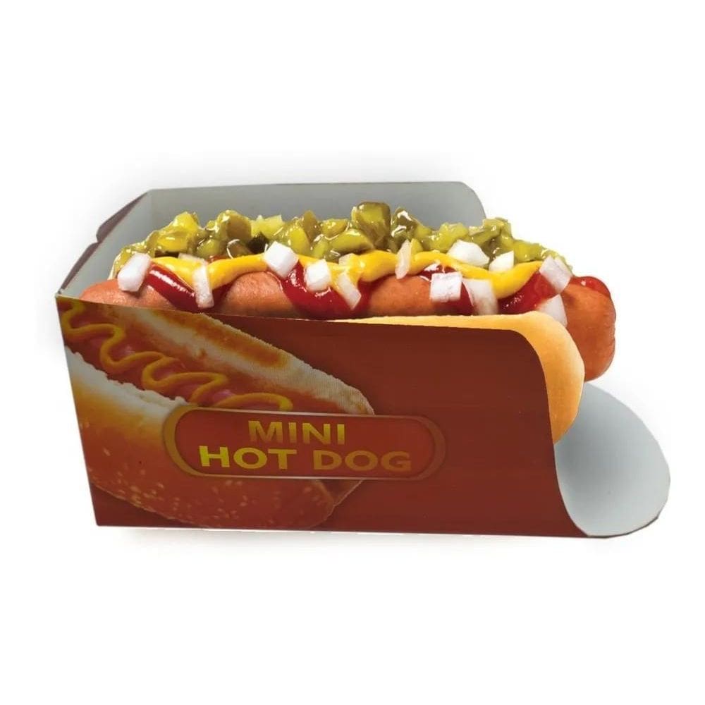 2X Embalagem Caixa Caixinha Mini Hot Dog Cachorro Quente 100