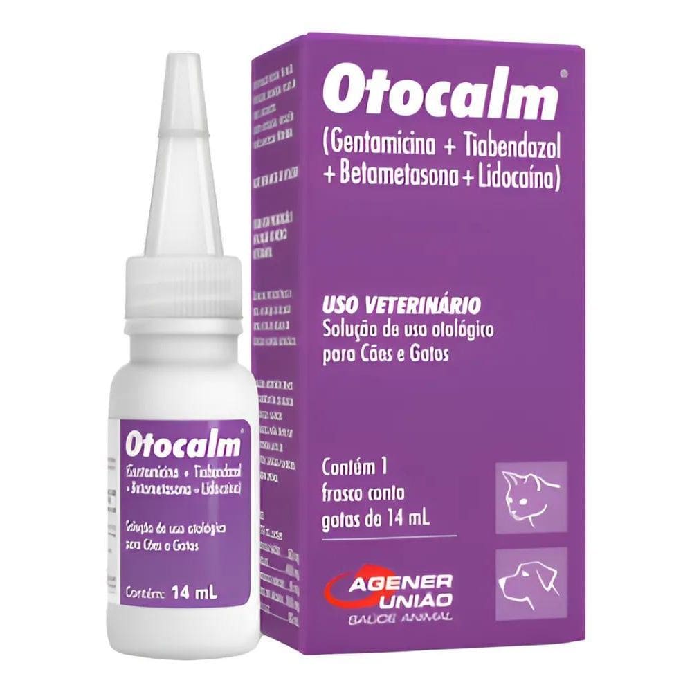 2X Otocalm Gotas 14Ml Para Cães/Gatos Agener Solução Otologi