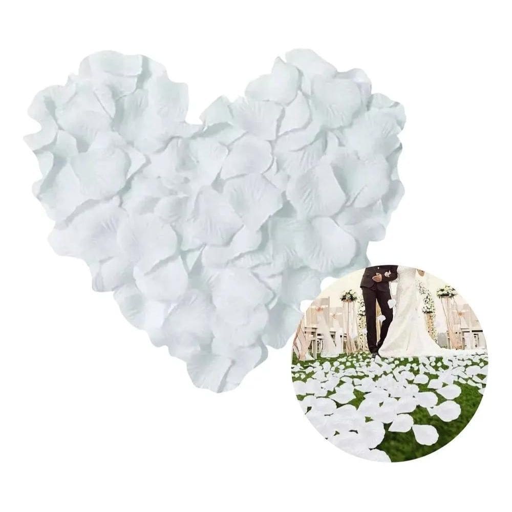2X 1000 Pétalas Rosas Artificiais Tecido Luxo Brancas Casame