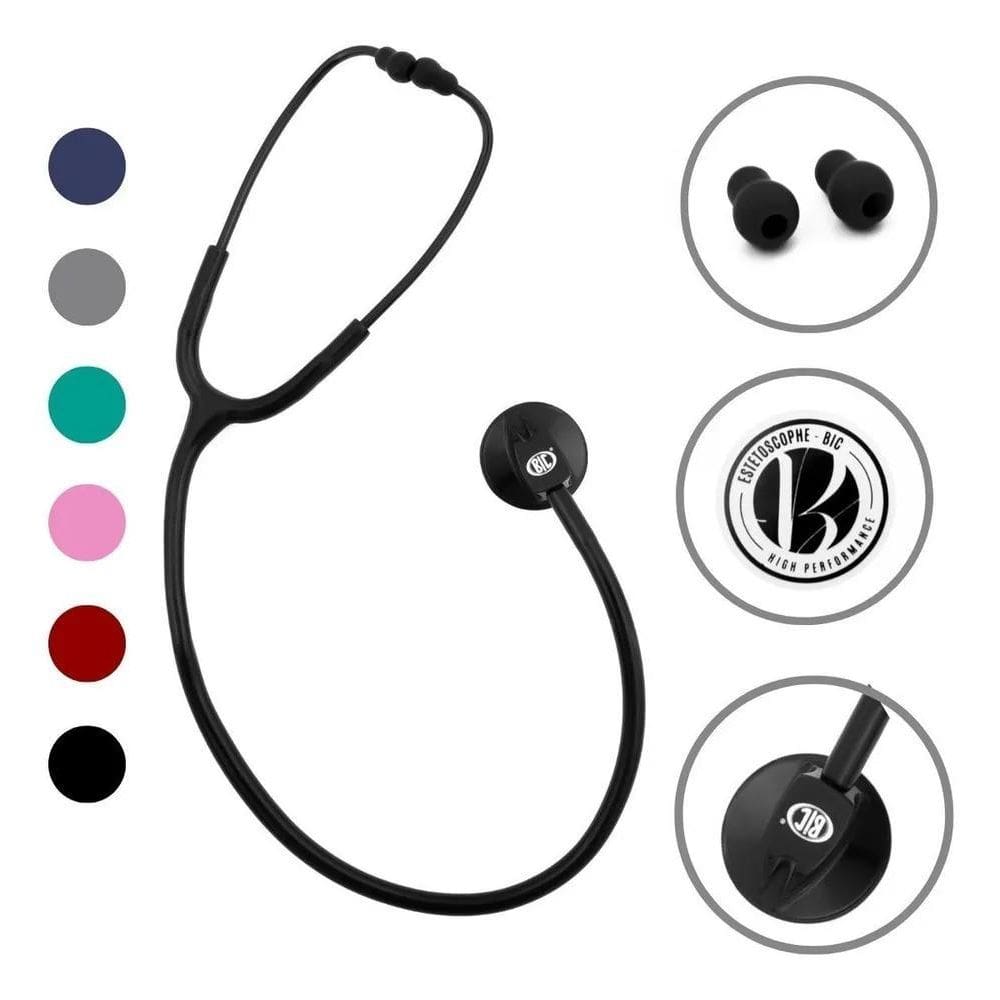 2X Estetoscópio Standard Preto Blk 3 Anos Gar.