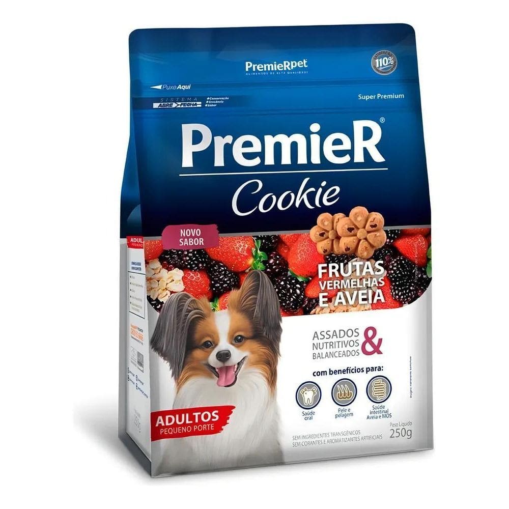 2X Premier Cookie Cães Ad Frutas Vermelhas E Aveia Porte Peq