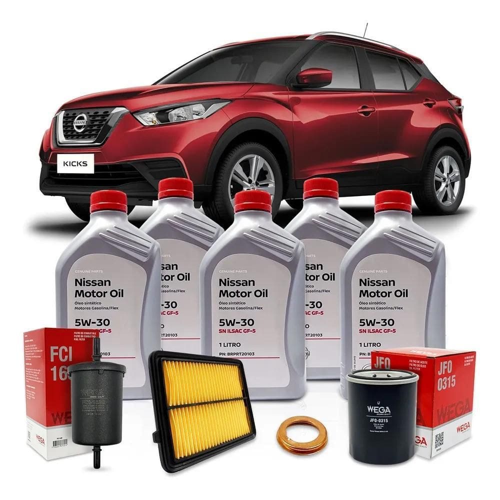 2X Kit Revisão Troca De Oleo 5W30 Nissan Kicks 1.6 2016 A 20