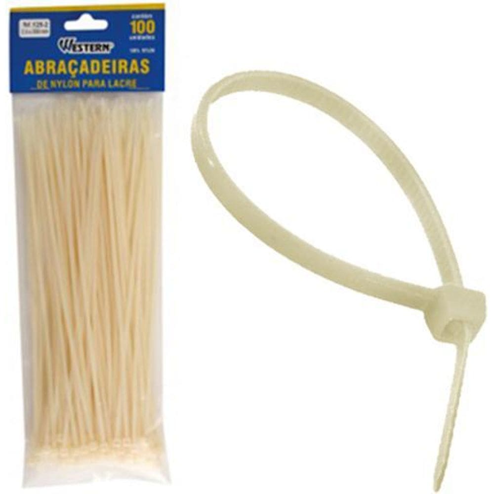 Kit 100 Abraçadeira De Nylon Plástico Lacre Presilha 15Cm