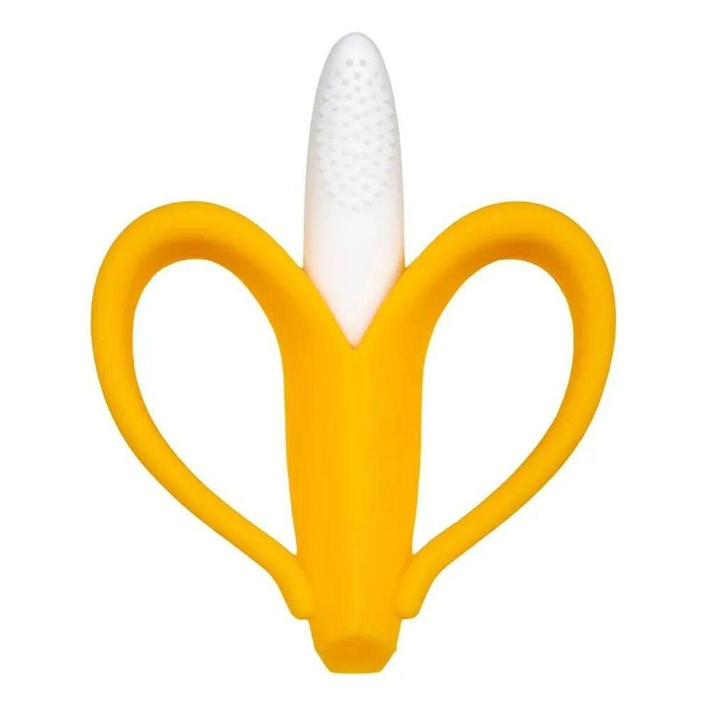 2X Massageador Gengiva Dedeira Banana Mordedor Escovinha Bub