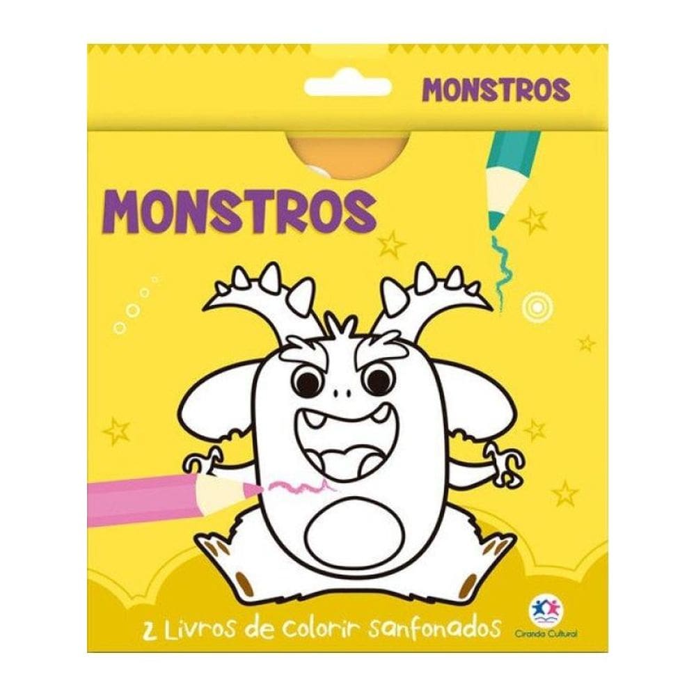 Monstros - 2 Livros De Colorir Sanfonados