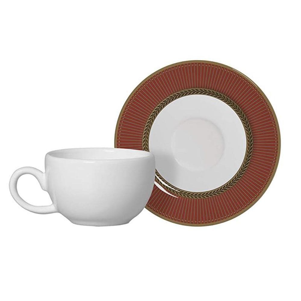 Conjunto 6 Xícaras De Chá Com Pires Celebrate Vermelho