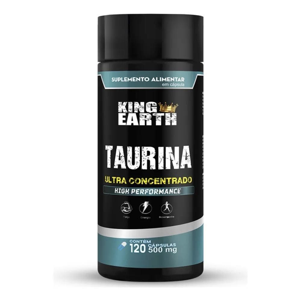 2X Taurina Pura High Performance 500 Mg 120 Cáps King Earth