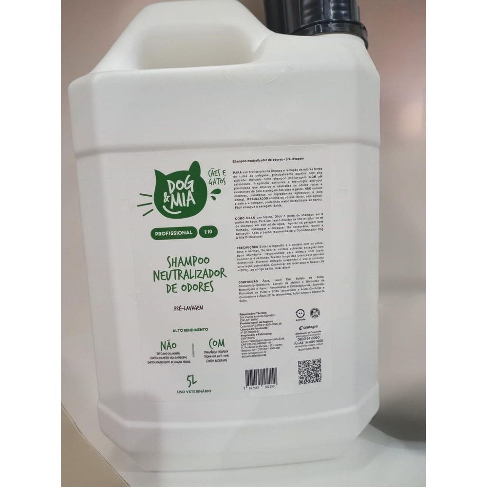 Shampoo Neutralizador De Odores 5L Cães E Gatos - Centagro