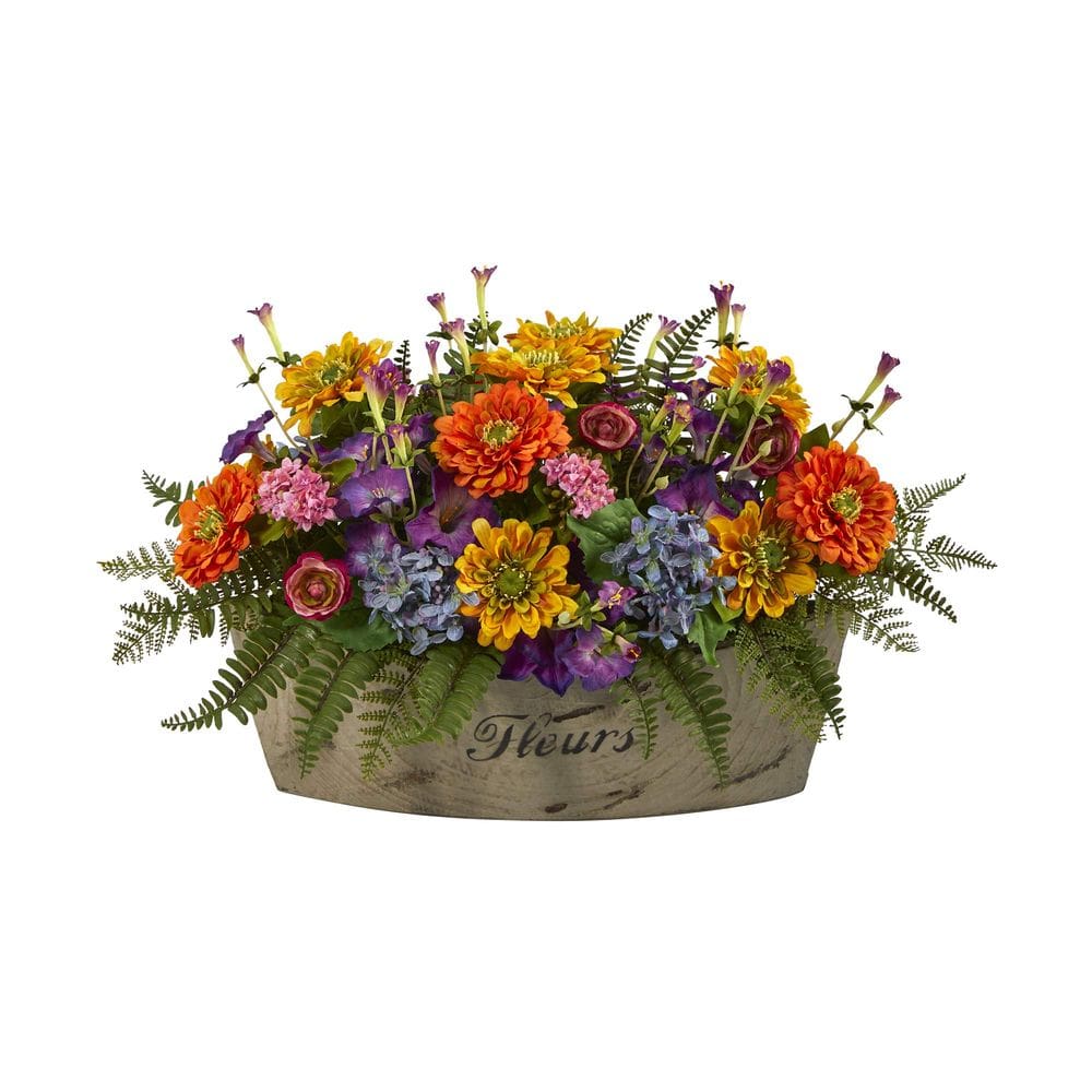 Arreglo Artificial de Flores Mixtas Casi Naturales de 45 cm