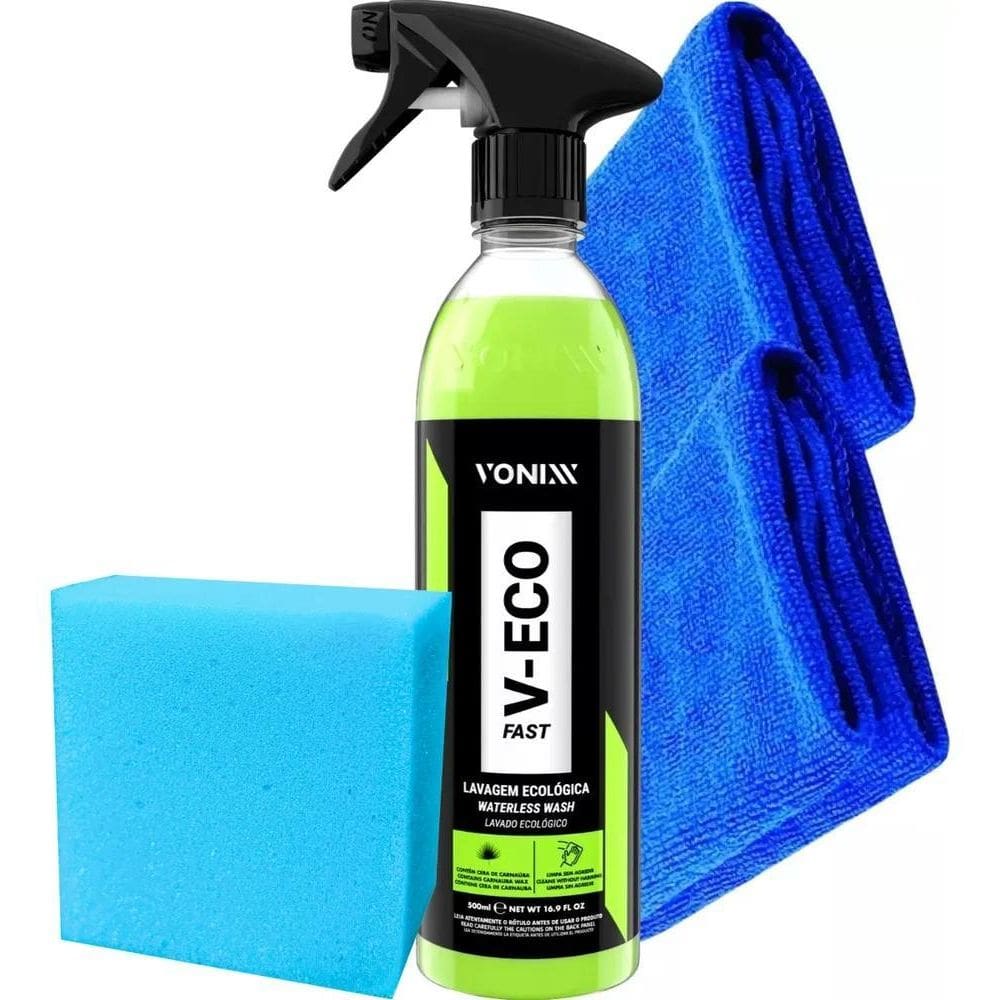 2X Produto Para Lavar Carro E Moto À Seco V-Eco Fast + 2 Pan