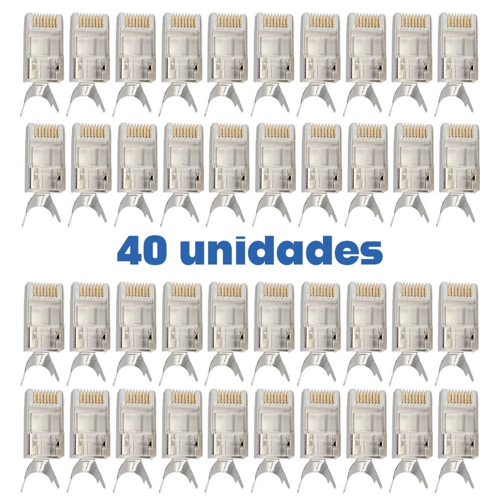 Conector Blindado Vazado RJ45 CAT 7 Profissional