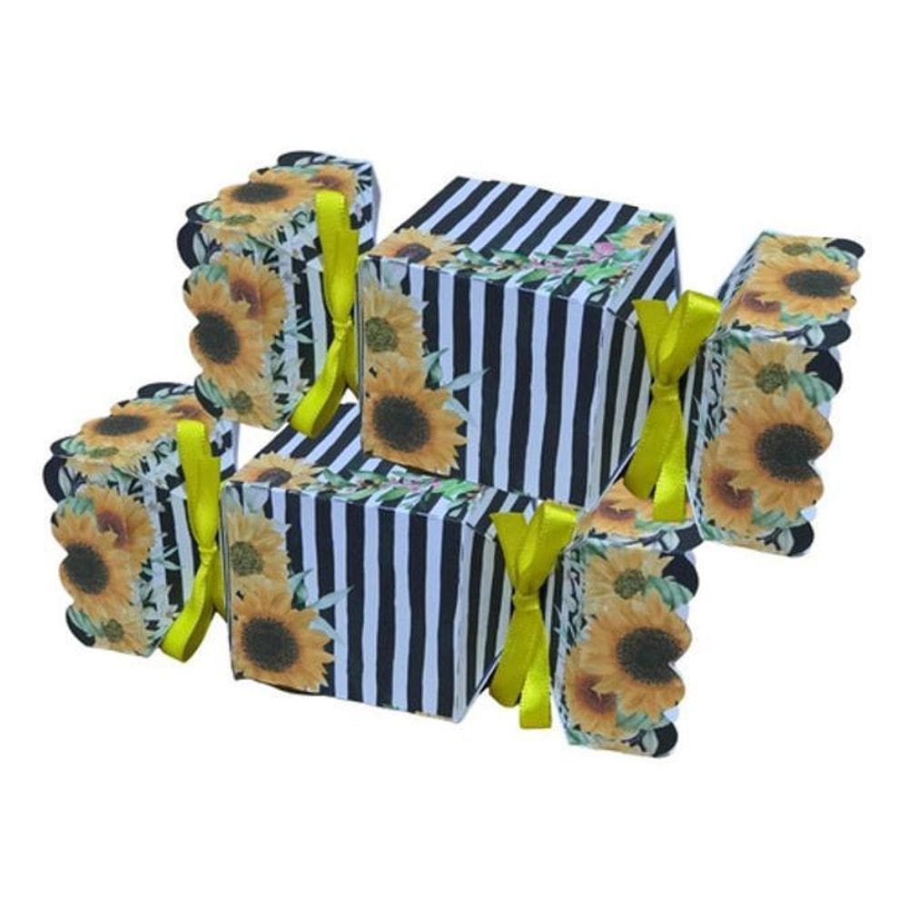 10 Embalagem Bala Lembrancinha Caixa Girassol Para Festas