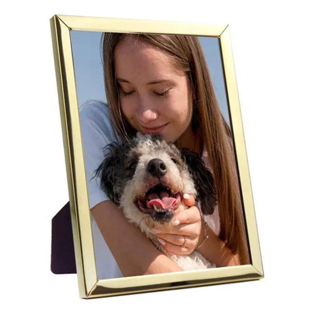 2X Porta Retratos 15X21 Cor Dourado Linha Copacabana Luxo Br