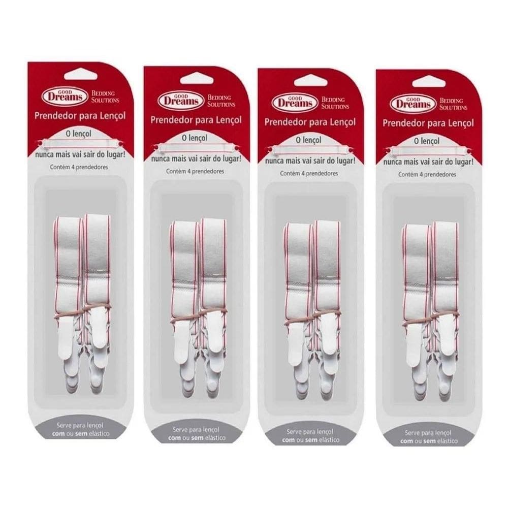 Kit 16 Prendedor De Lencol Cama Elastico Presilhas Branco