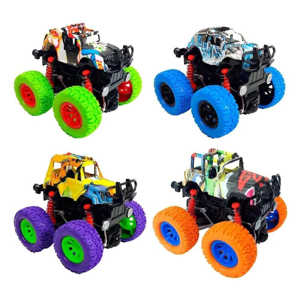2X Kit 2 Carrinho Monster Truck Fricção Color Pick Up Hip Ho