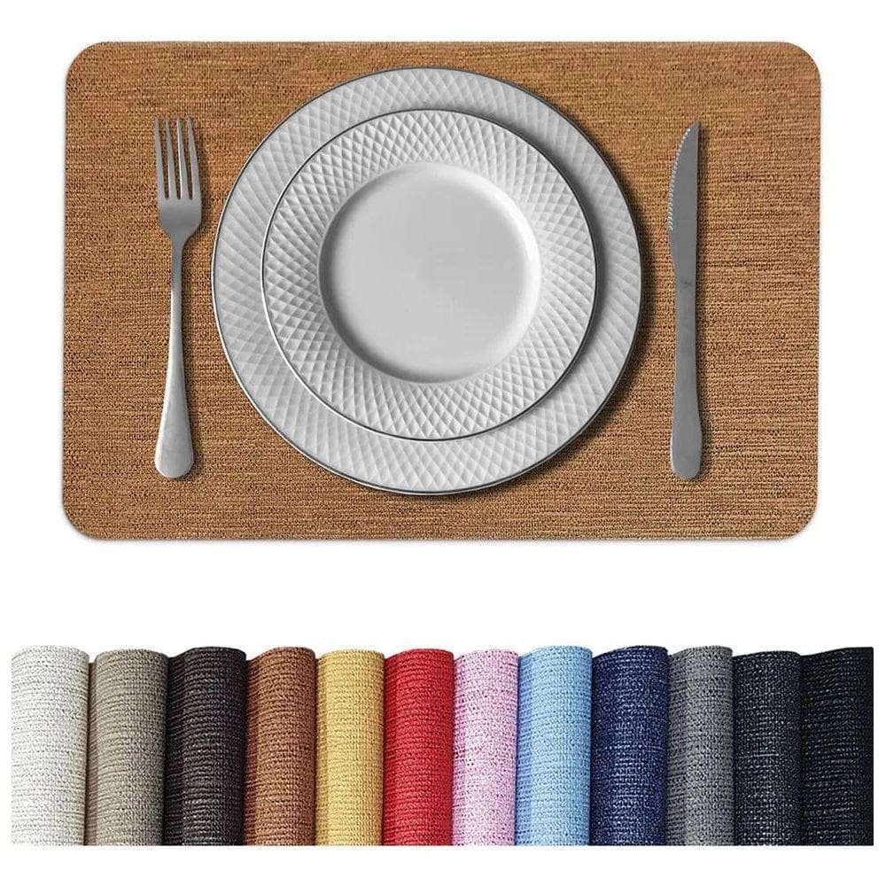 2X 6 Jogo Americano Juta - Impermeável Limpa Facil Pvc Cor C