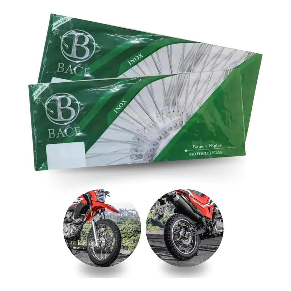 2X Raio Bace Par  Diant+Tras Crf 250F Inox Polido 3,