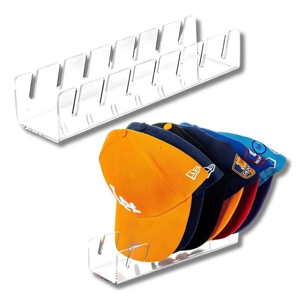 2X Suporte Organizador De Bonés Em Acrílico Expositor De Bon