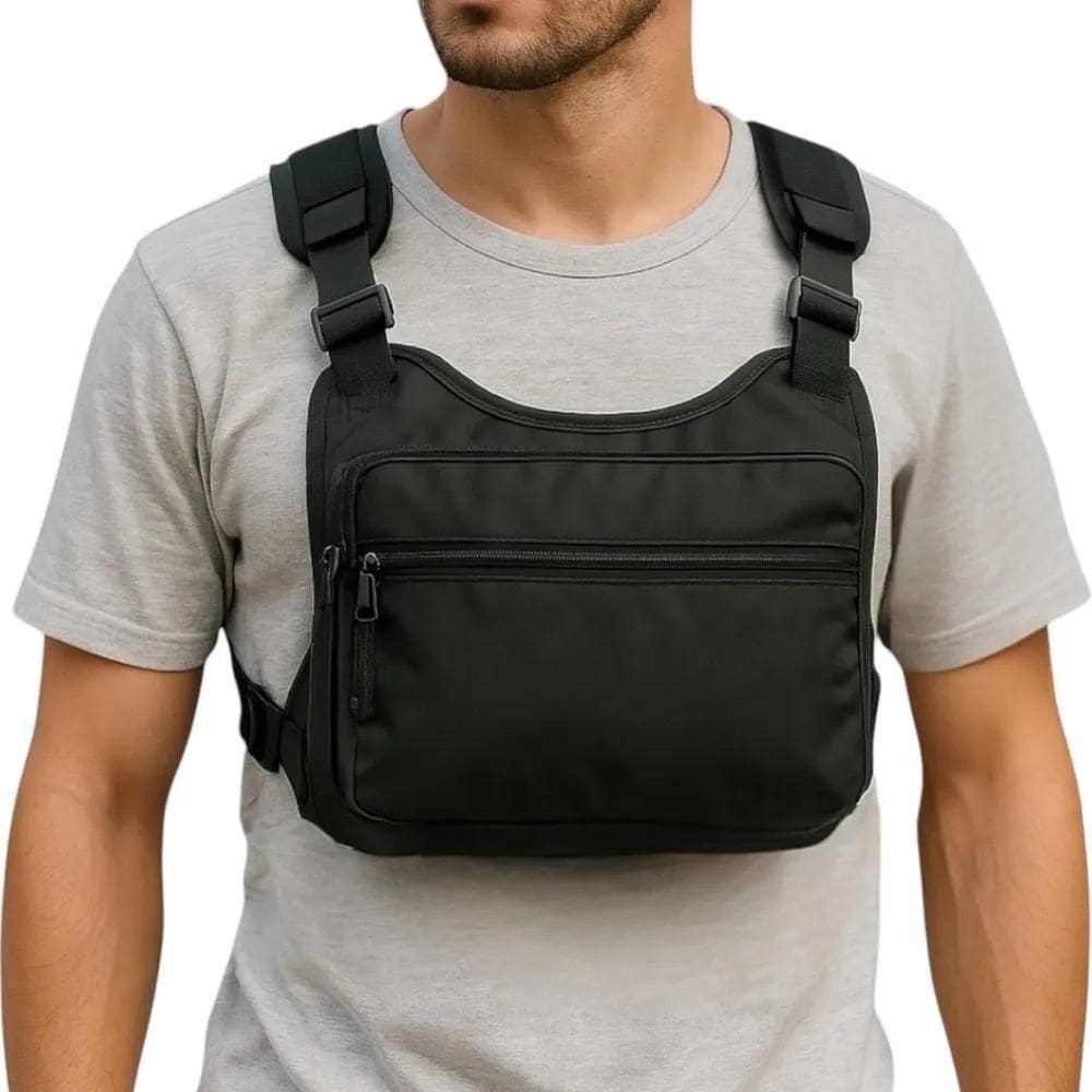 2X Pochete Masculina Peito Chest Bag Bolsa Bag Milita