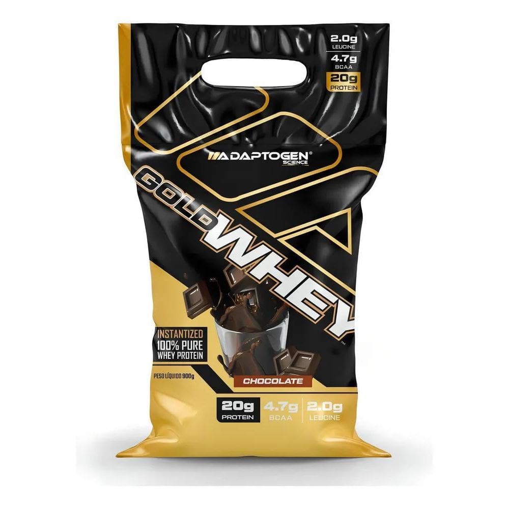 2X 100% Gold Whey Refil Concentrado 900G Adaptogen Science S