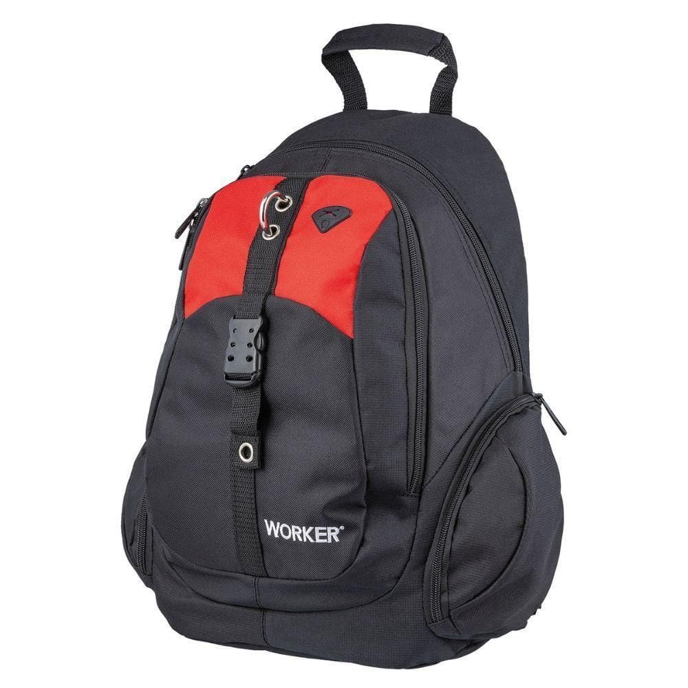Mochila Para Ferramentas 14`` Poliéster Preta/vermelha Worker