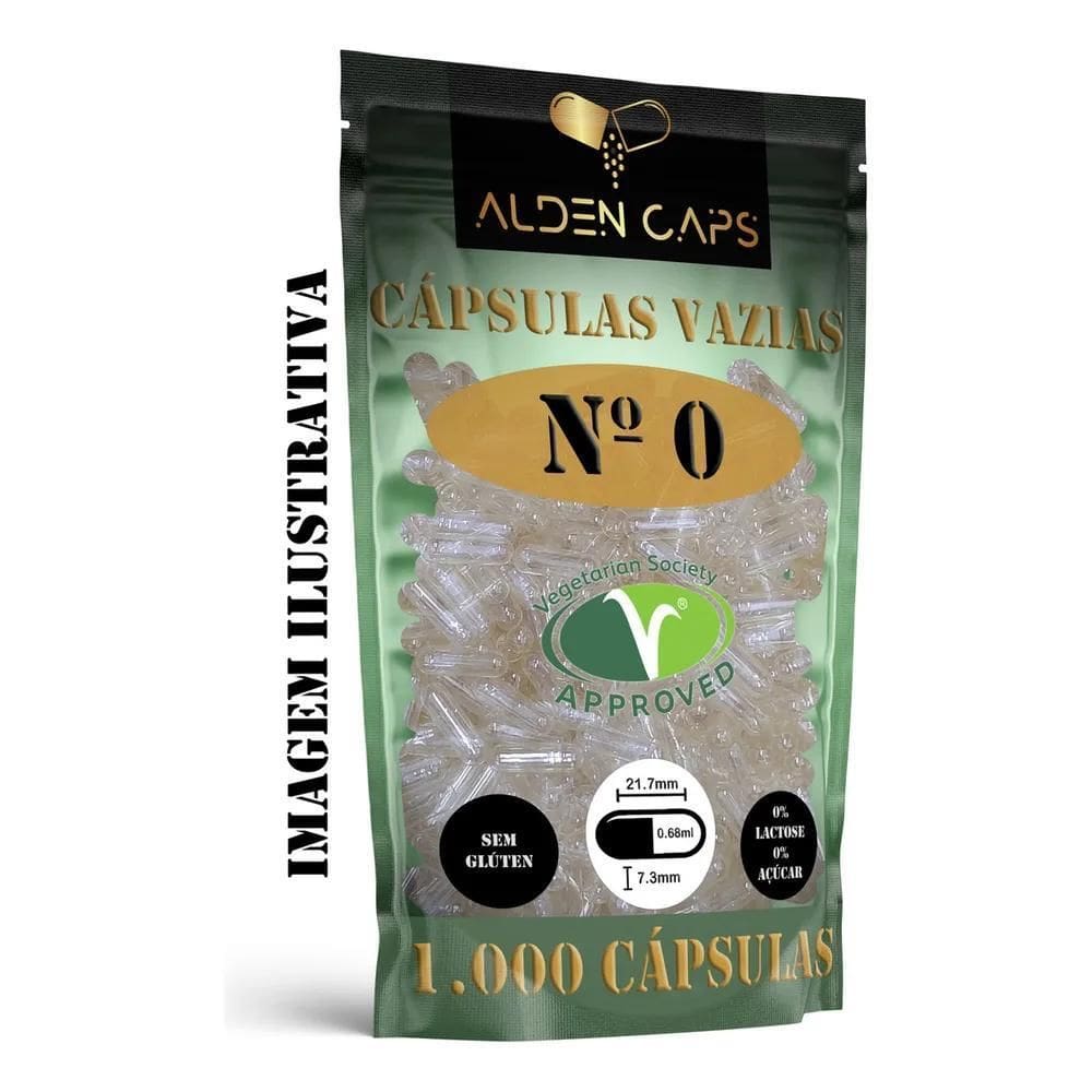 2X 1.000 Cápsulas Vegetais Veganas Transparentes Nº 0  500Mg