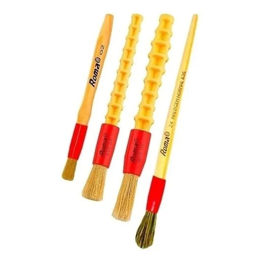 2X Kit Pinceis Detalhamento Automotivo Limpeza Pincel Roma