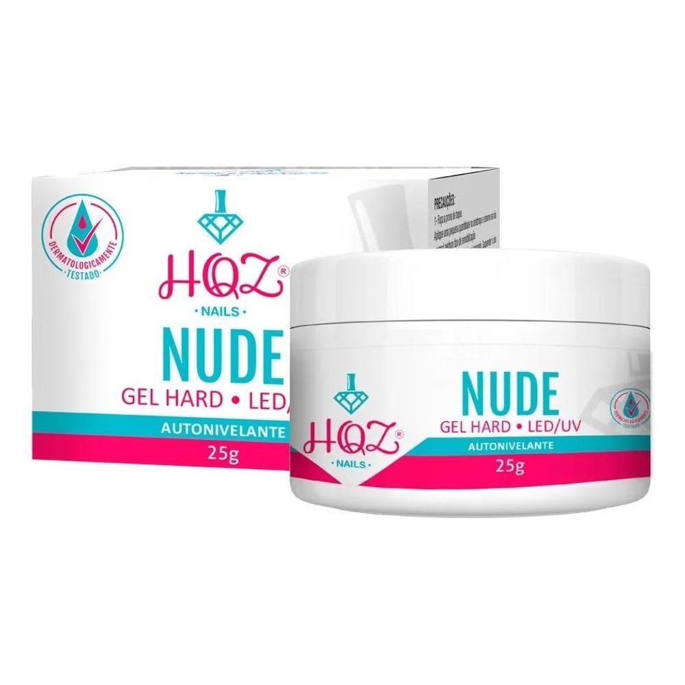 2X Hqz Gel Hard 25G Pink Cover Nude Crystal Manicure Unhas N