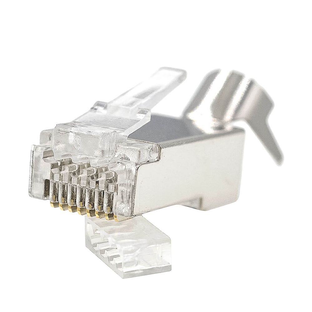 Conector Blindado Vazado RJ45 CAT 7 Profissional 10 unidades