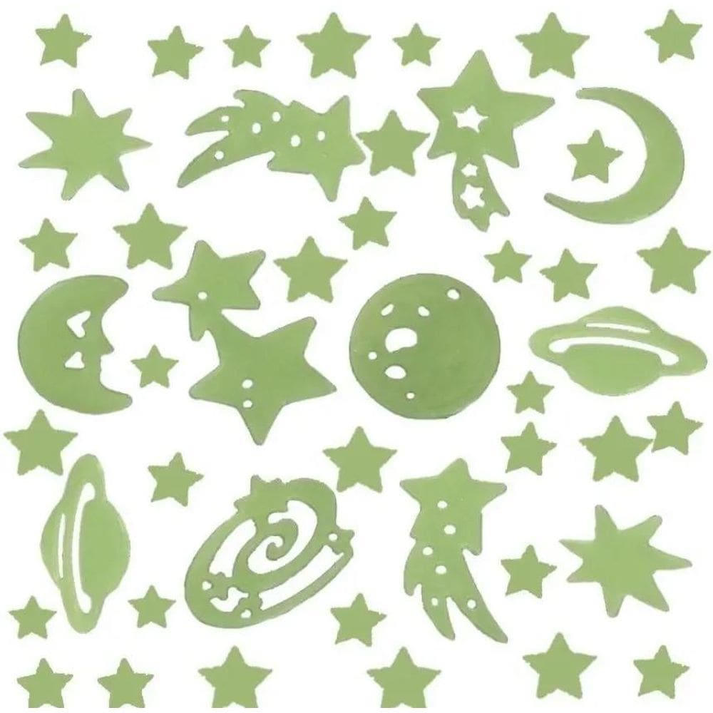 Kit 112 Planetas, Estrelas Fluorescentes Brilha Escuro Teto