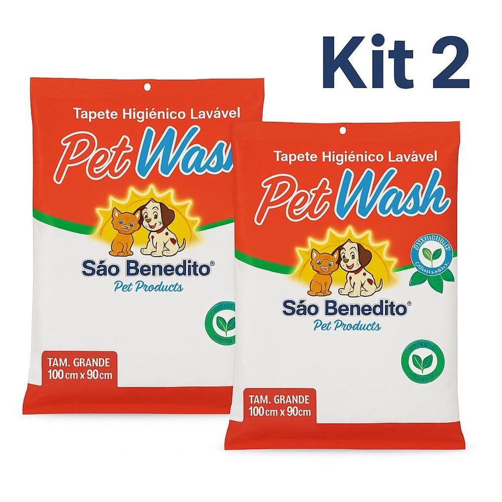 Kit 2 Tapetes Pets Laváveis Grande 100X90Cm Econômico