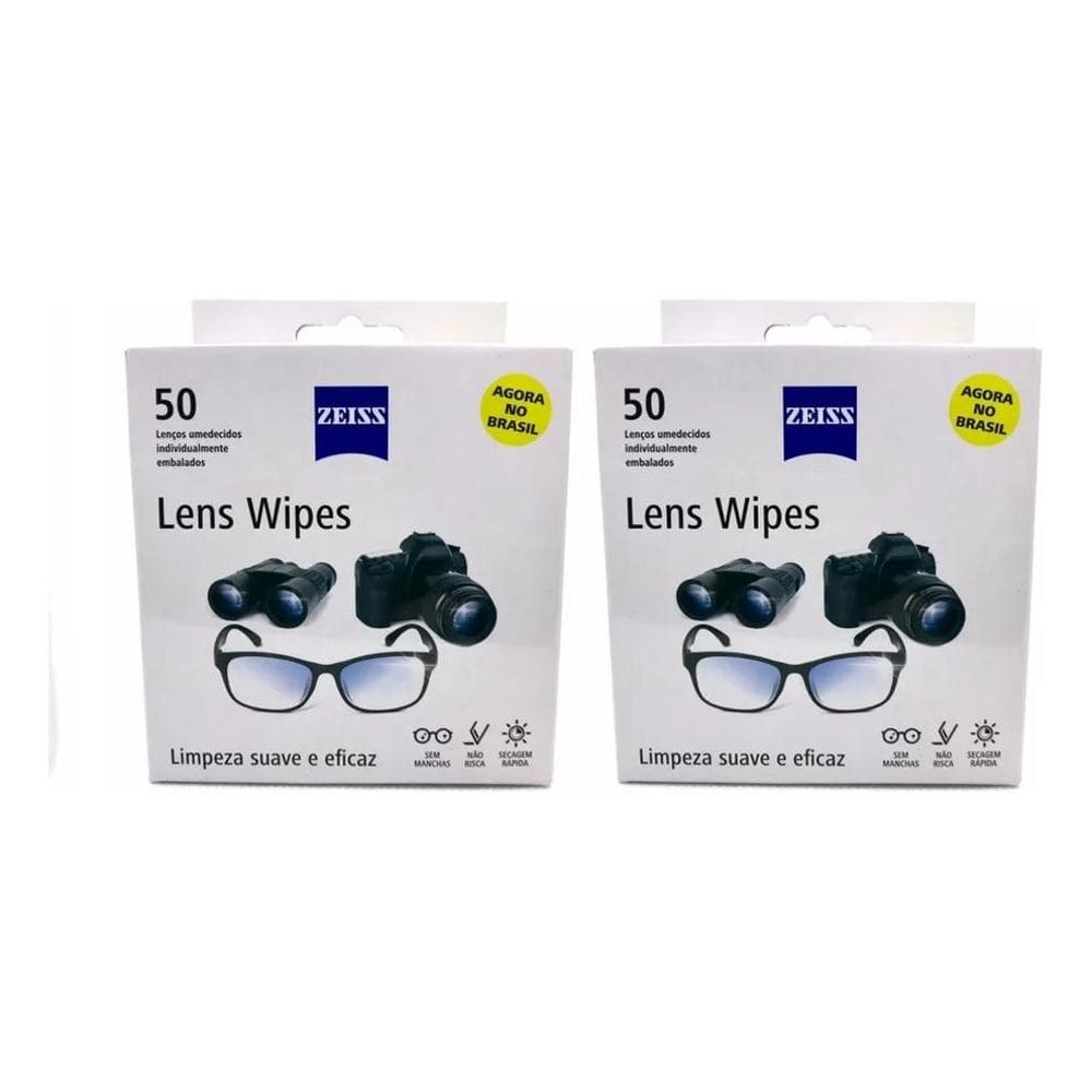2X Zeiss Lens Wipes X100 Lenços Umedecido Limpa Lentes Óculo