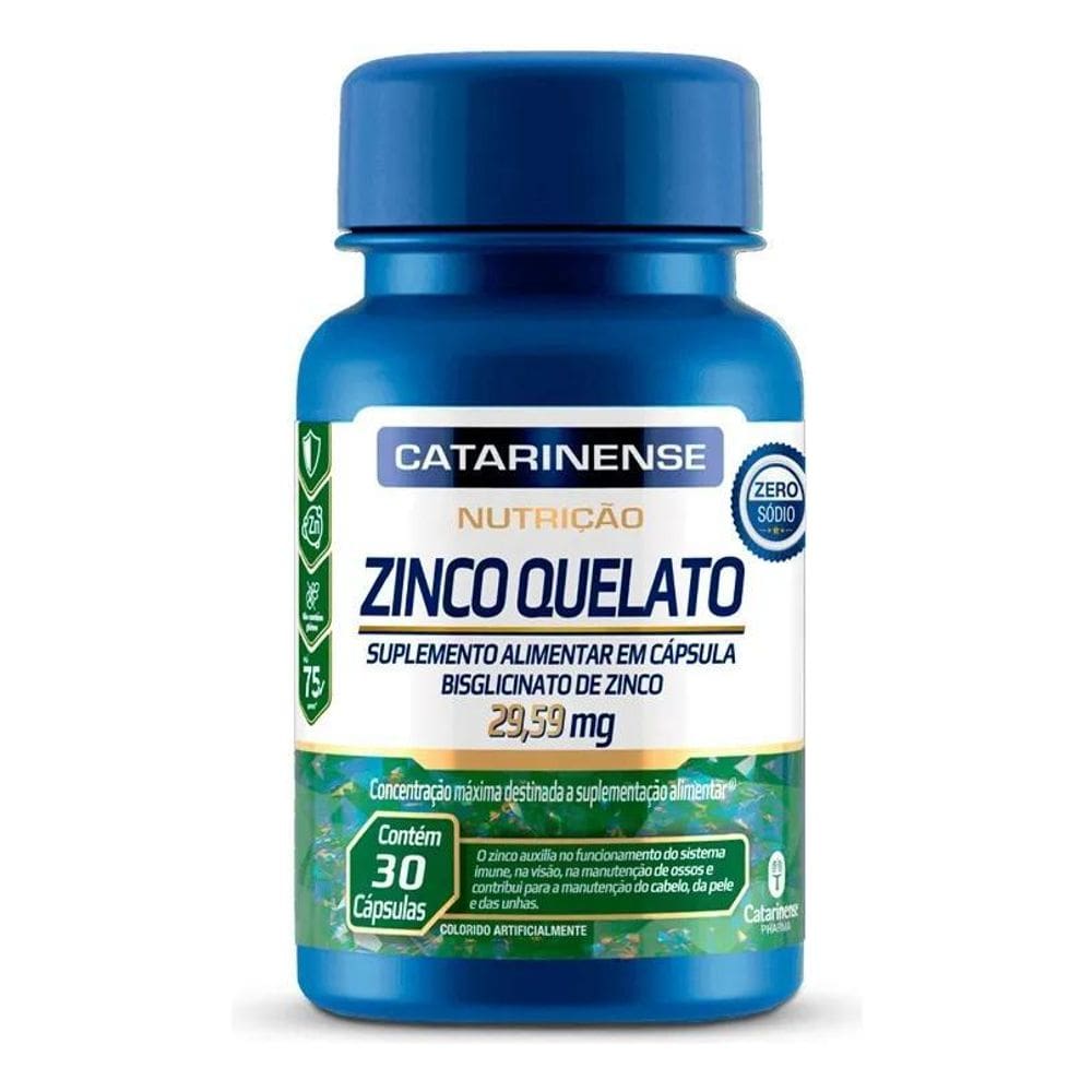 2X Zinco Quelato - 30 Cápsulas - Catarinense Nutrição Sabor