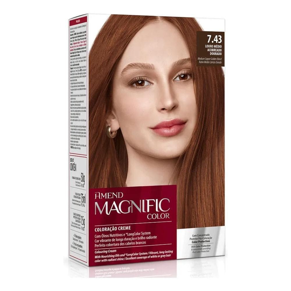 2X Coloração 7.43 Louro Médio Acobreado Dourado Magnific Ame