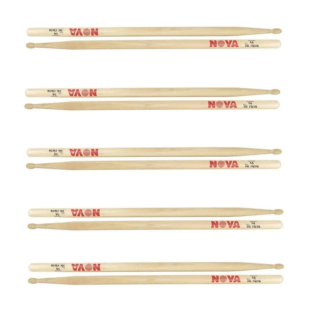 Kit 5 Pares Baquetas Nova 5A Mad Vic Firth Cod6092