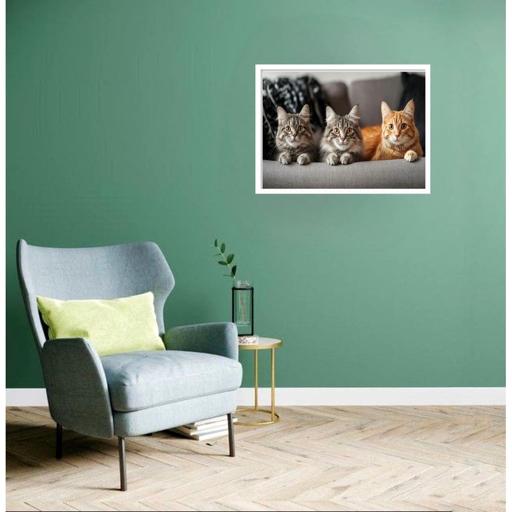 Quadro Decorativo Trio Gatinhos - 50X70Cm