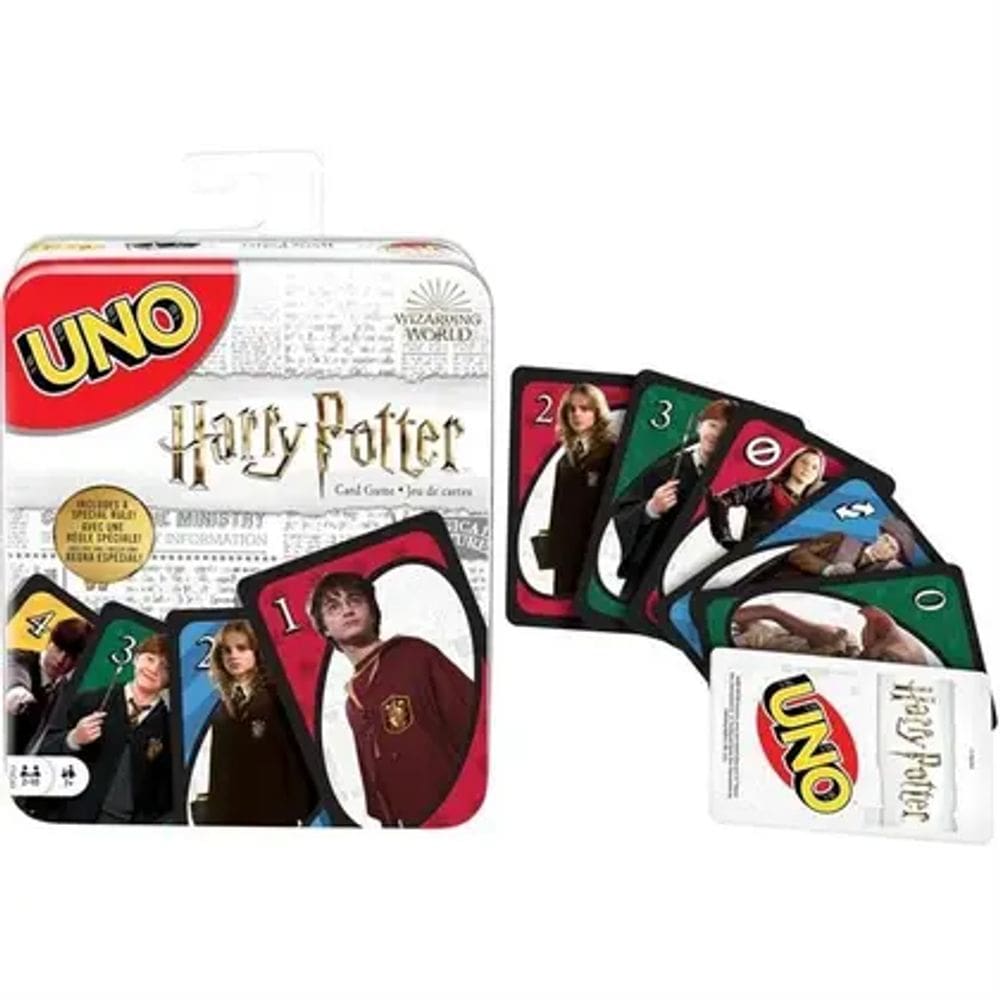 Jogo de Cartas Uno Harry Potter em Lata Mattel Fnc43