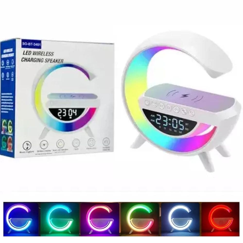 Luminária G Speaker Carregador Indução Som Superior