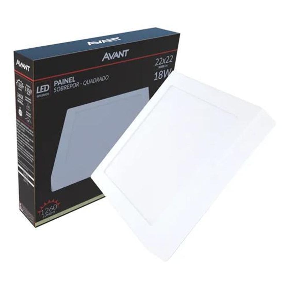 2X Painel Plafon Led Quadrado Sobrepor 18W Neutro 4000K