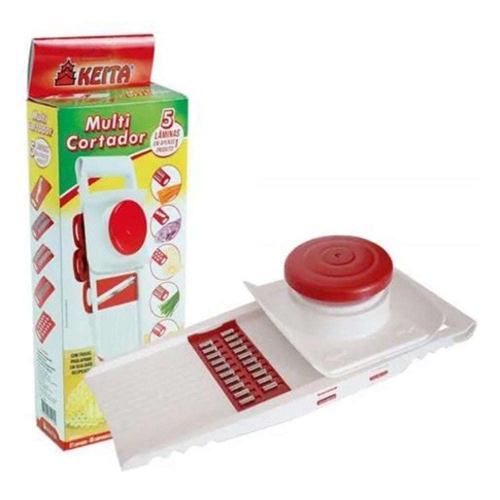 2X Multi Cortador 5 Em 1 Fatiador Mandolin Ralador Legumes