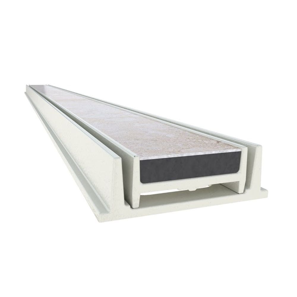 Grelha Oculta Piscina Piso Rebaixo Invisível Bege 100x8cm