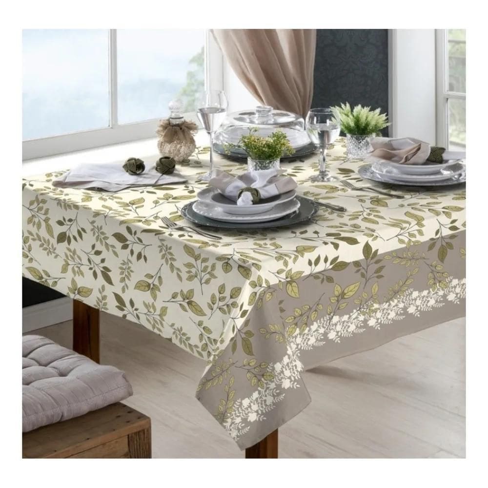 2X Toalha De Mesa 4 Lugares Quadrada Rústica Luxo 1,40X1,40M