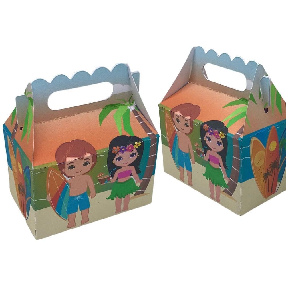 10 Caixas Festa Tema Praia Aniversario - 10 Maletinhas