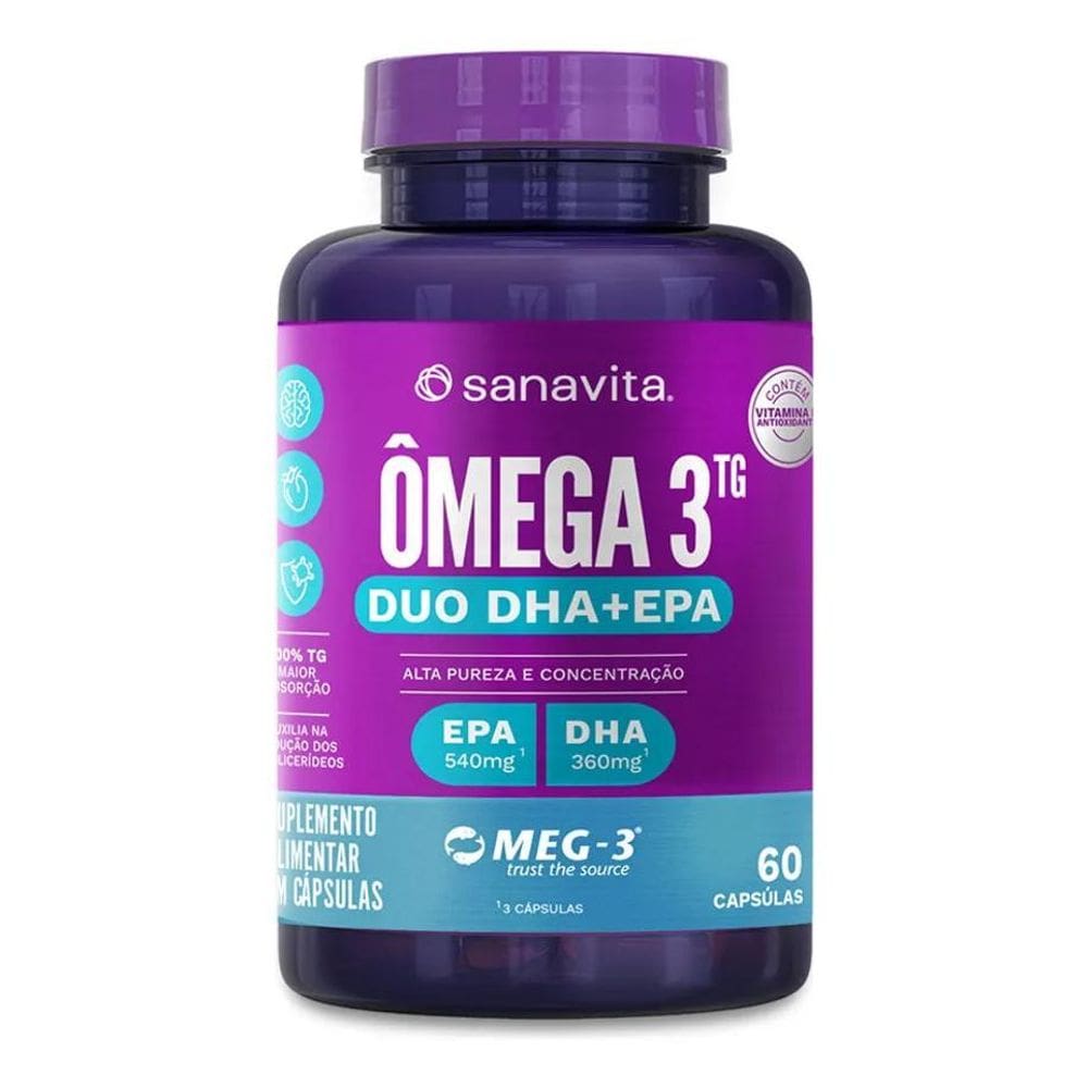 2X Ômega 3Tg Duo Sanavita 60 Cápsulas. Sabor Sem Sabor