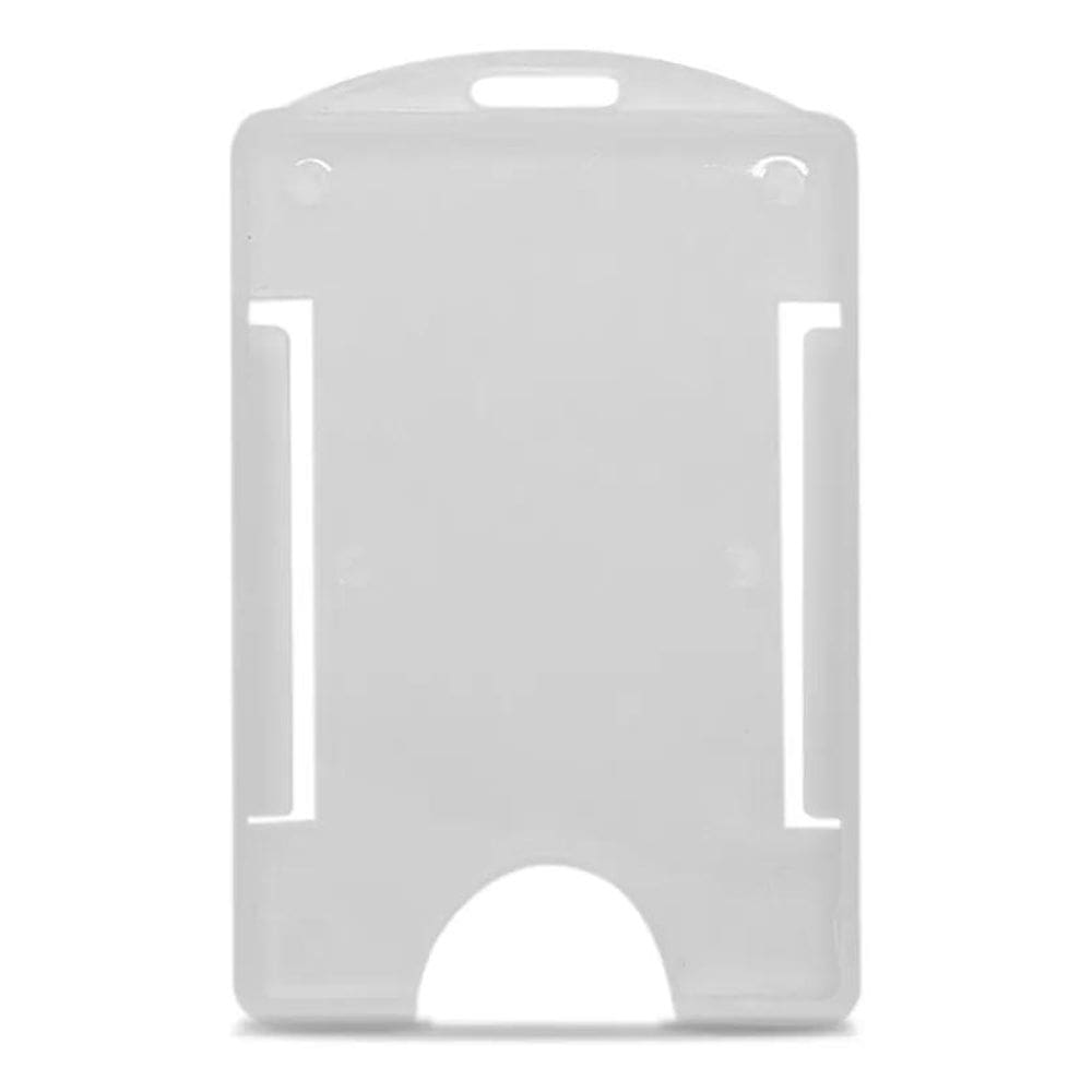 2X Porta Crachá Rígido Vertical Transparente - 100 Unidades