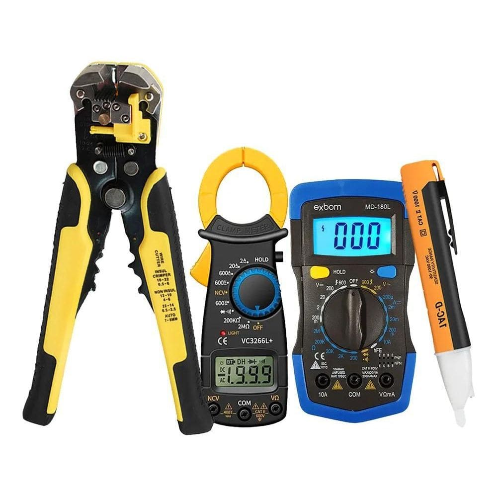 2X Multimetro Digital Amperimetro Desencapador + Caneta Tens