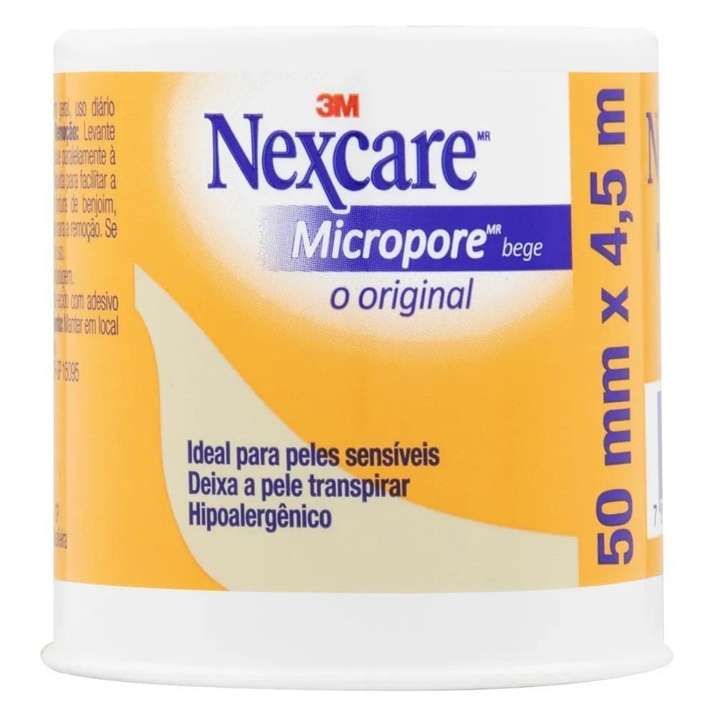2X Fita Micropore Bege Nexcare 50Mm X 4,5M